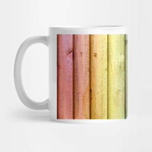 Rainbow Coloured Wooden Panels Mug